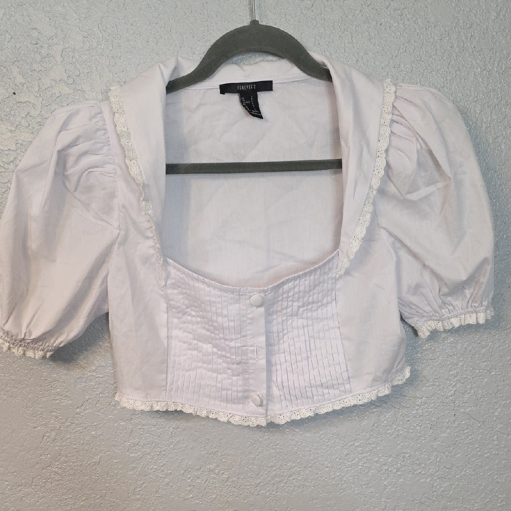 Forever 21 Cream Puff Sleeve Blouse